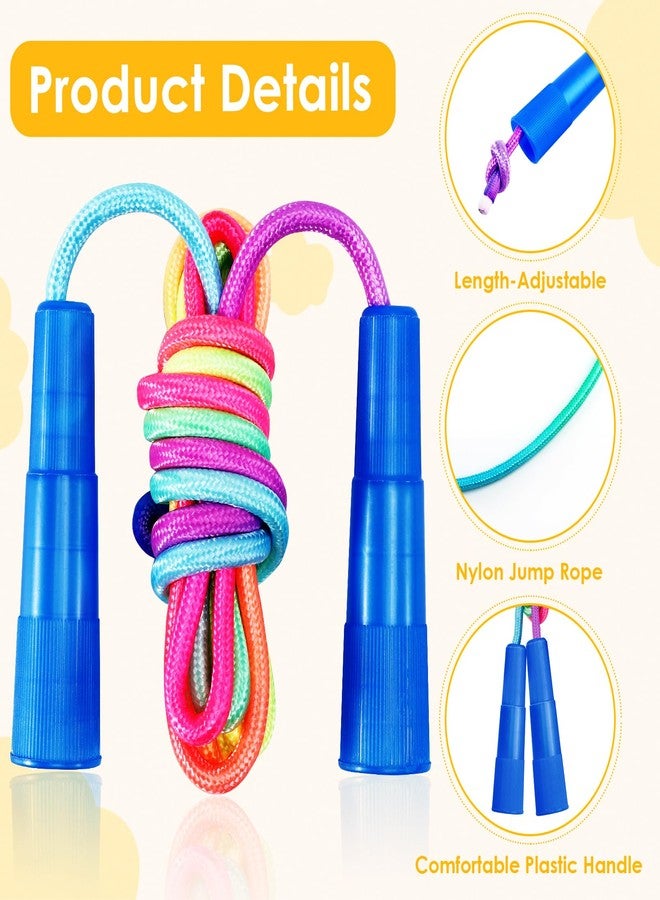 Erinnmy 10 Pcs Jump Rope for Kids, 7.2Ft Adjustable Jumping Ropes, Skipping Ropes with Plastic Handles, Rainbow Jump Rope for Boys Girls Outdoor Fun Activity Party Favors - Image 4