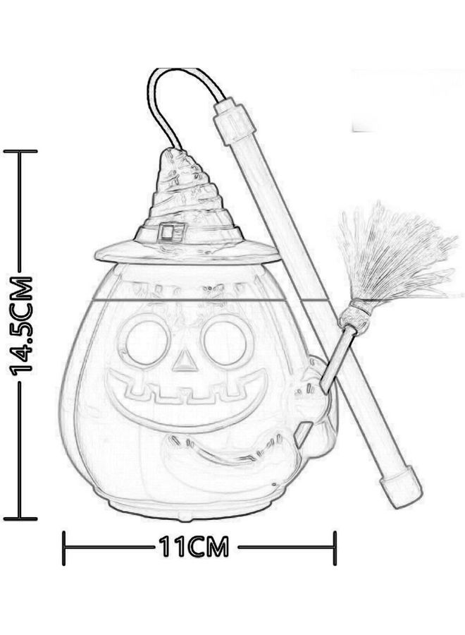 Loquat Pumpkin Ghost Sound LED Light  Decoration Prop Orange/Purple/Black 14.5x11cm - Image 2