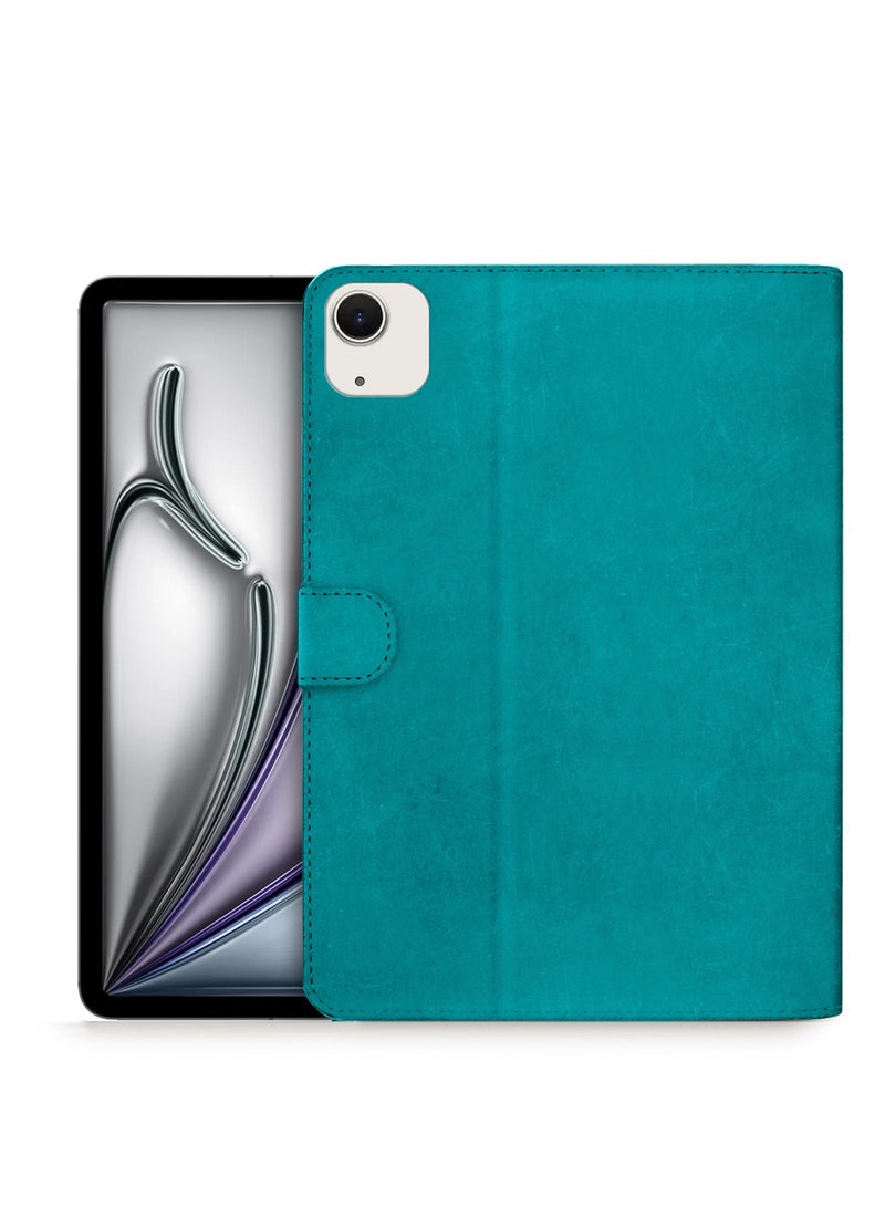 Wtech Apple iPad Air 2025 (7th Generation) M3 11 inch WTech PU Leather Magnetic Closure Flip Case Cover - Sea Blue - Image 1