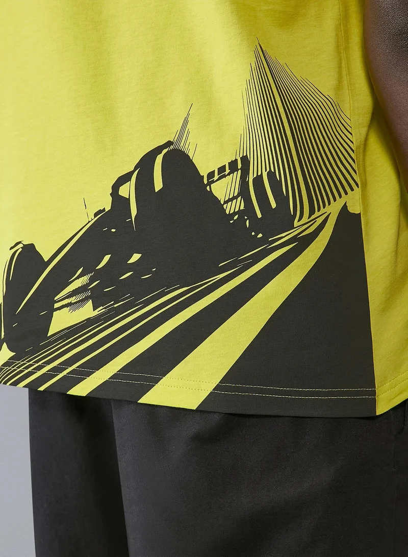 Aston Martin  Aston Martin Aramco F1 Men's Lifestyle Printed T-shirt for Men | Best Price UAE