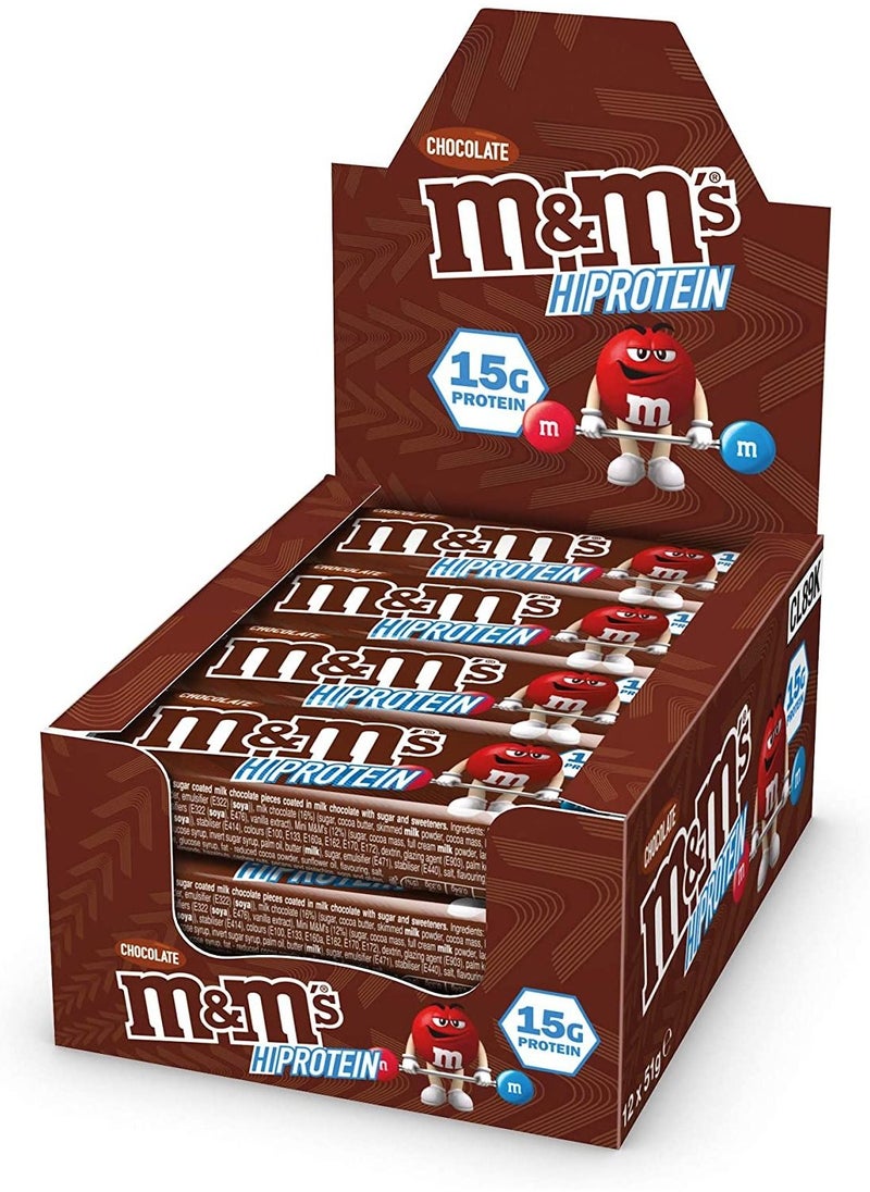 M&M'S - M&M'S Hi Protein Bar Chocolate 12-Pack - Image 1