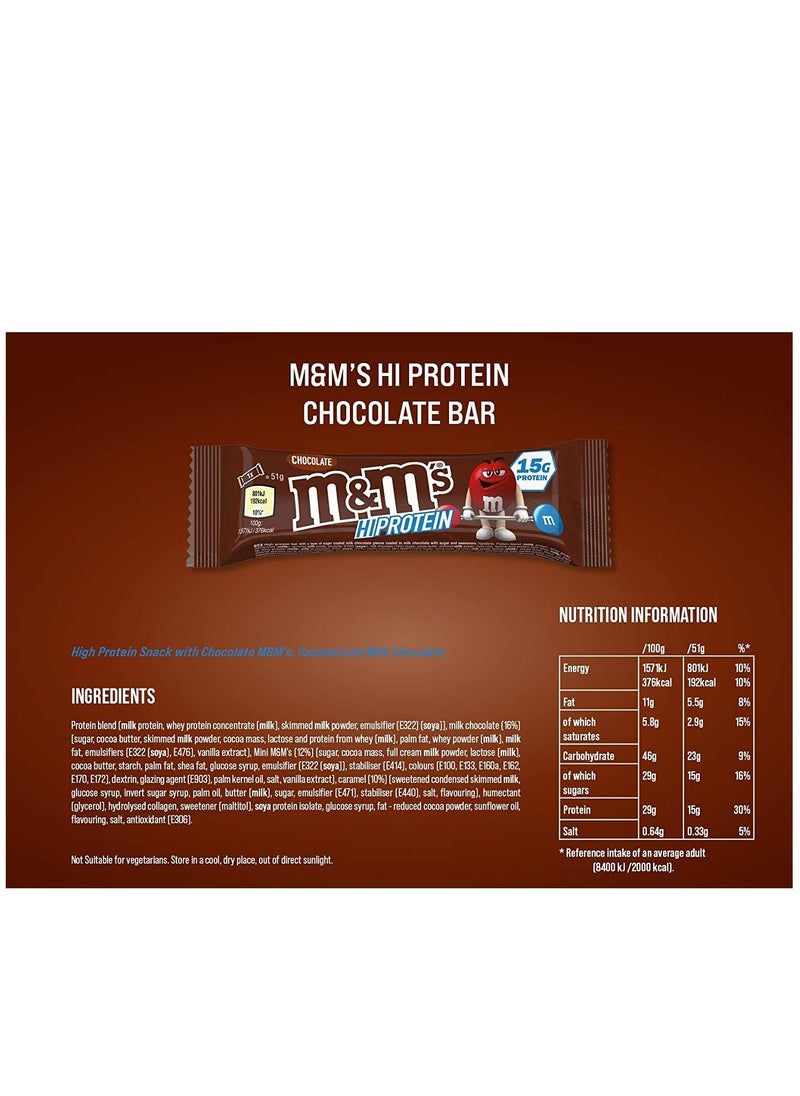 M&M'S - M&M'S Hi Protein Bar Chocolate 12-Pack - Image 1