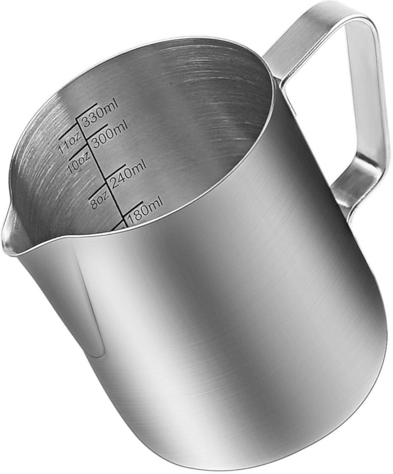 Milk Frothing Pitcher, Stainless Steel Creamer Frothing Pitcher, Perfect for Espresso Machines, Milk Frothers, Latte Art 12 oz (350 ml)