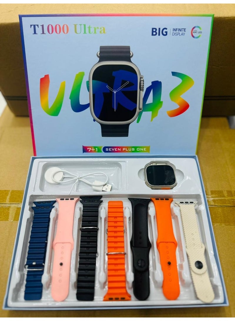 MUNTAQI حزام ساعة ذكية ألترا 3 – حزام بديل متوافق مع سلسلة T1000 ألترا، حزام رياضي سيليكون قابل للتعديل للرجال والنساء، حزام ساعة ناعم وقابل للتنفس، سوار متين ومريح - Image 1