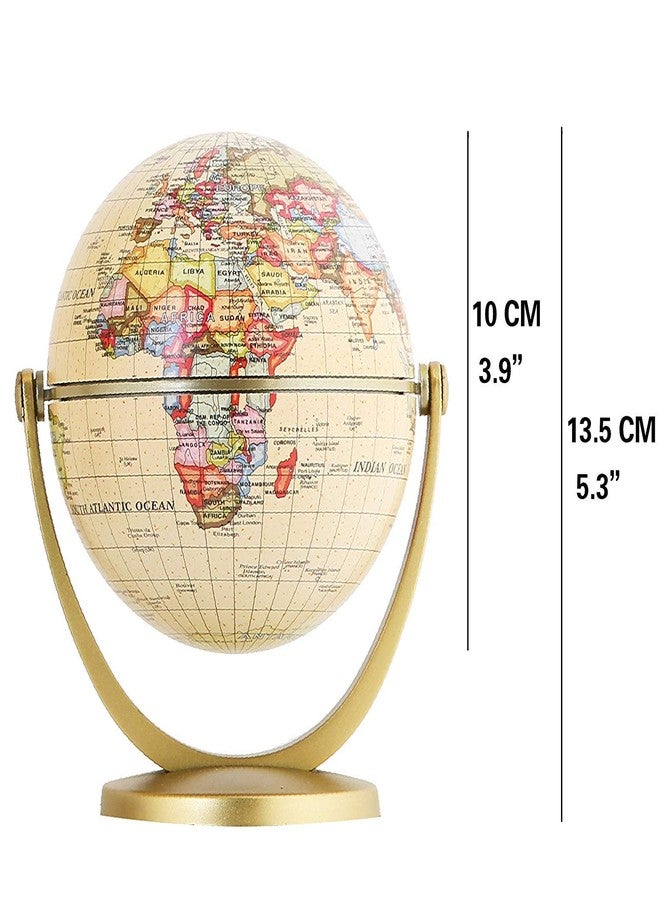 Annova Mini Antique Globe 4-inch / 10 cm - Swivels in All Directions Educational, Decorative, Unique, Small World, Desktop, Vintage (Mini Globe 4") - Image 3