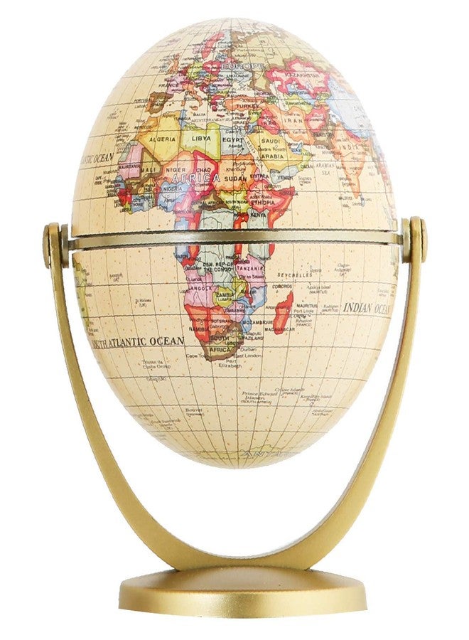 Annova Mini Antique Globe 4-inch / 10 cm - Swivels in All Directions Educational, Decorative, Unique, Small World, Desktop, Vintage (Mini Globe 4") - Image 1