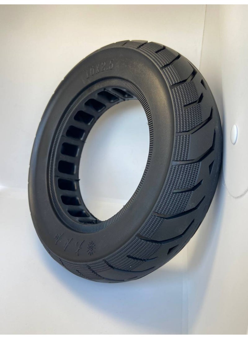 Generic 10 x 2.5-7 Solid Rubber Tyres 10 Inch Solid Tyres for Xiaomi 4 Pro/4 Pro Plus/4 Pro Max Electric Scooter Replacement Tyres Solid Tyres Honeycomb Tyres Non-Slip Puncture Proof (Black, 1 Piece)  - Image 3
