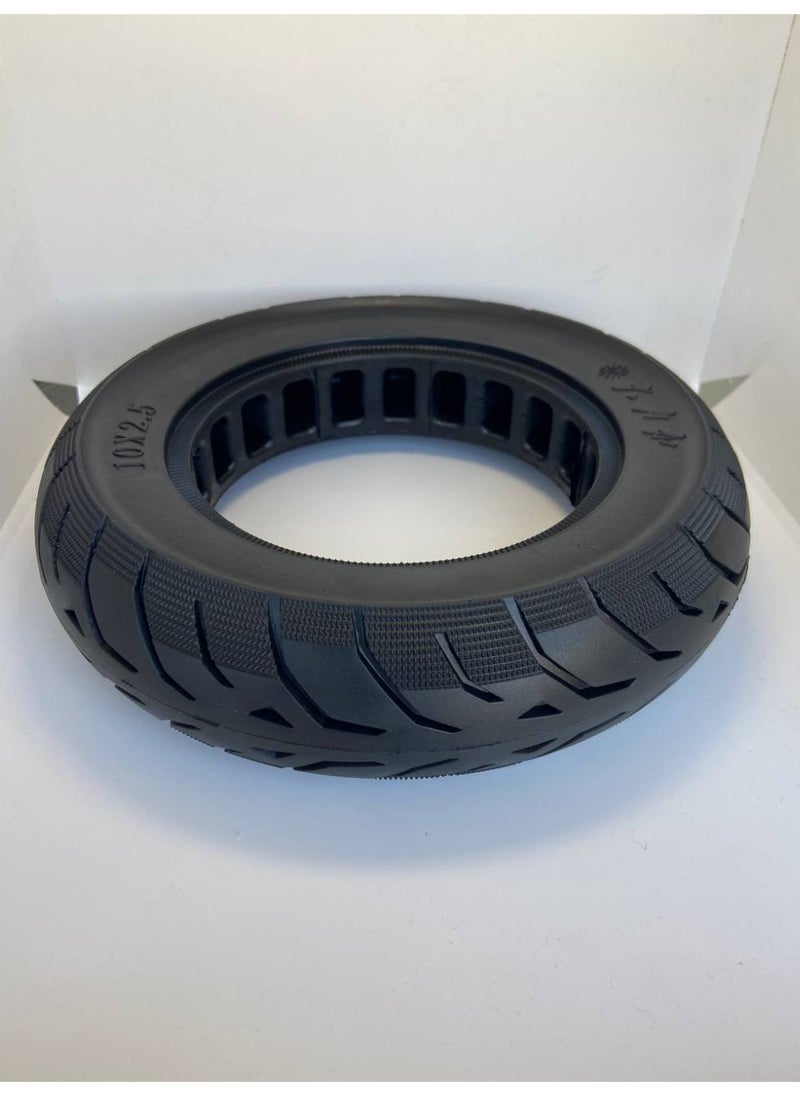Generic 10 x 2.5-7 Solid Rubber Tyres 10 Inch Solid Tyres for Xiaomi 4 Pro/4 Pro Plus/4 Pro Max Electric Scooter Replacement Tyres Solid Tyres Honeycomb Tyres Non-Slip Puncture Proof (Black, 1 Piece)  - Image 2