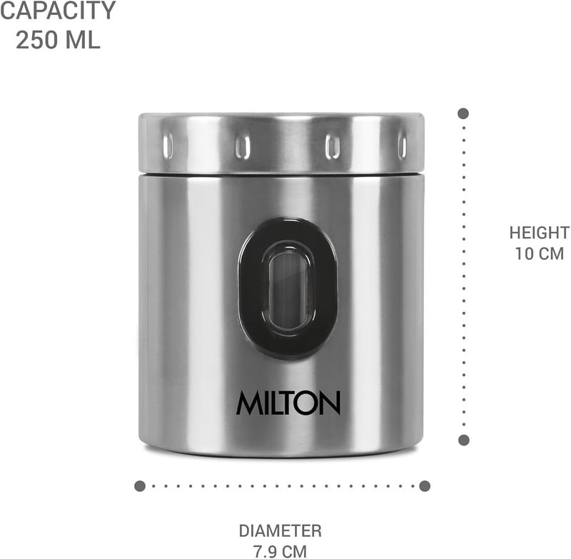 MILTON Steel Crispy 200 Storage Jar, 250 ml, Silver - Image 5