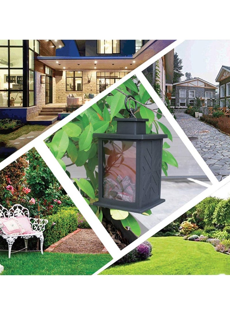 Orleans Cloud - Solar Fireplace Wind Lamp | 3D Simulation Flame Lantern | Hand-Painted IP65 Waterproof Fireplace Lantern for Lawn, Passage, Courtyard & Driveway - Image 1