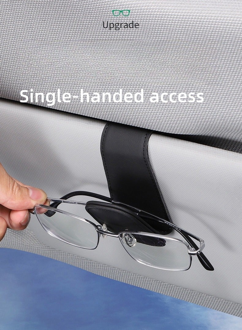 Generic Magnet Adsorbed Sunglass Holder for Car Visor,Leather Car Sunglasses Holder,Car Accessories, Automobile Accessories,Sun Visor Car, Sunglasses Clip for Glasses Cards (1PCS, Red) - Image 3