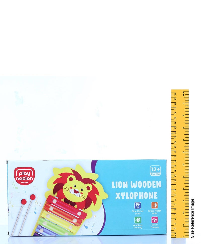 PlayNation Montessori Wooden Lion Xylophone for Kids, Non-Toxic Multicolor Musical Toy, Motor Skills Development, 12M+ - Image 3