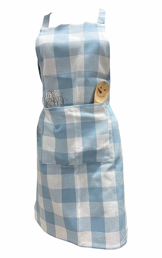 Satishve Cotton Kitchen Apron With Adjustable Neck Strap And Ties With Centre Pocket with Strong and durable Cotton - Image 1