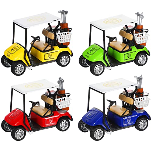 Jerify Mini Golf Cart Model Toy Metal Pull Back Action Cart 136 Scale Golfcart Pullback Vehicle Toys for Golf Party Birthday Decor Dollhouse Cake Toppers 39 Inch4 Pcs - Image 1