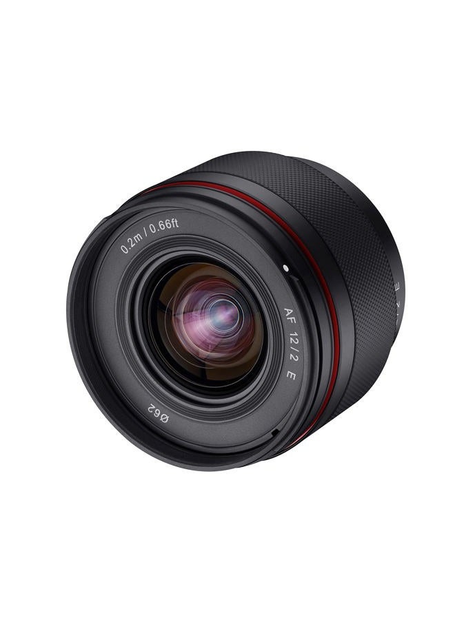 Samyang عدسة ساميانغ 12 مم F2.0 Af واسعة الزاوية مع تركيز تلقائي لتركيب سوني E (Syio12Af-E) بحجم واحد - Image 3