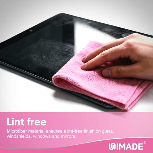 UNIMADE Microfiber Cleaning Cloth, 100 Sheets Microfiber Towels for Cars Commercial Grade Washcloths Lint-Free Bulk Shop Towel Cleaning Rags for Household Restaurant Garage Housekeeping,11"x 9", Pink - Image 5