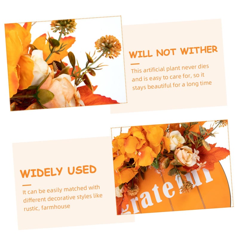 Artificial Hydrangea Garland Wreath Fall Thanksgiving Decor Non Wilting Door Wall Hanging - Image 3
