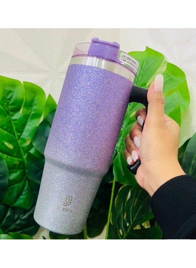 30 oz Stainless Steel Shiny Thermal Water Bottle , Portable And Durable Insulated Tumbler Cup With Lid And Straw Perfect For Car, Home, Office, And Travel  - Image 3