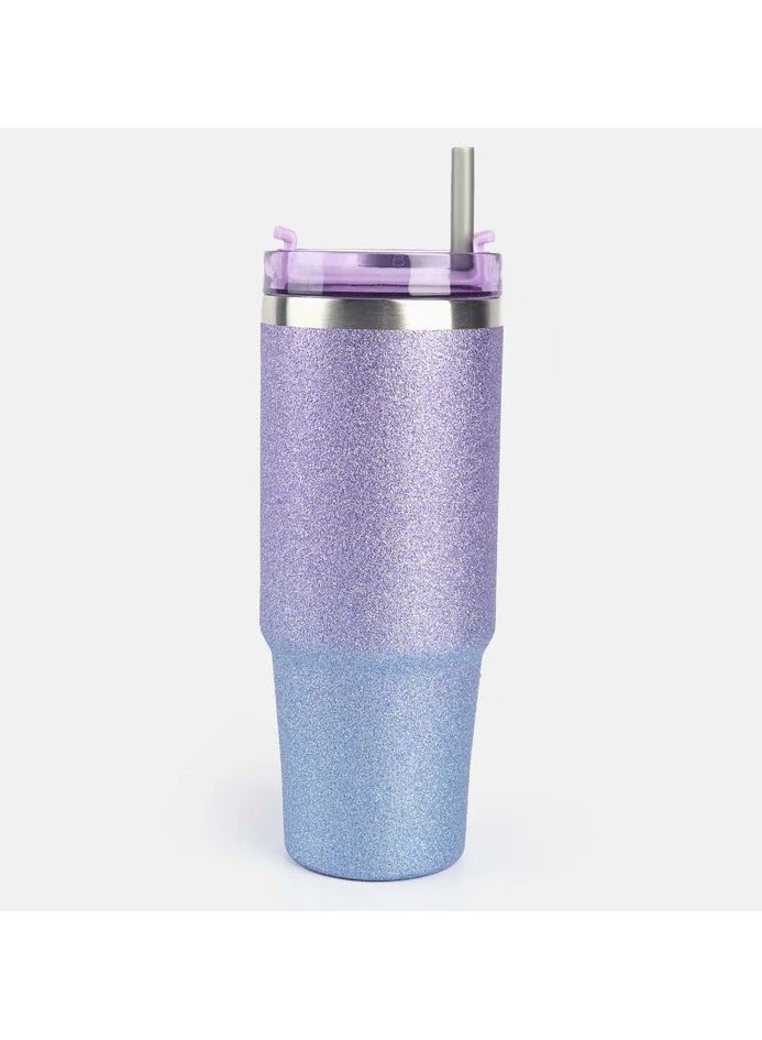30 oz Stainless Steel Shiny Thermal Water Bottle , Portable And Durable Insulated Tumbler Cup With Lid And Straw Perfect For Car, Home, Office, And Travel  - Image 2