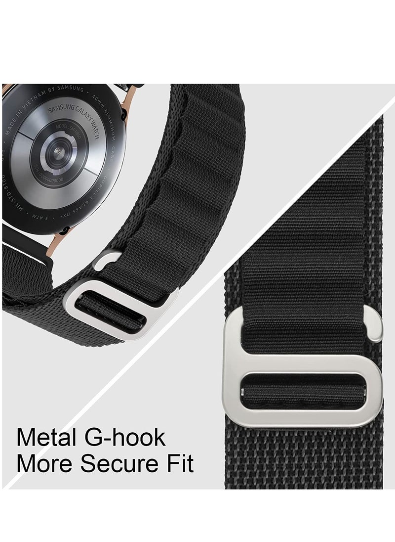 Generic - 20mm Stretch Nylon Metal Alpine Loop Woven Strap For Samsung Active 2 44mm / Galaxy Watch 3 41mm - Green - Image 1
