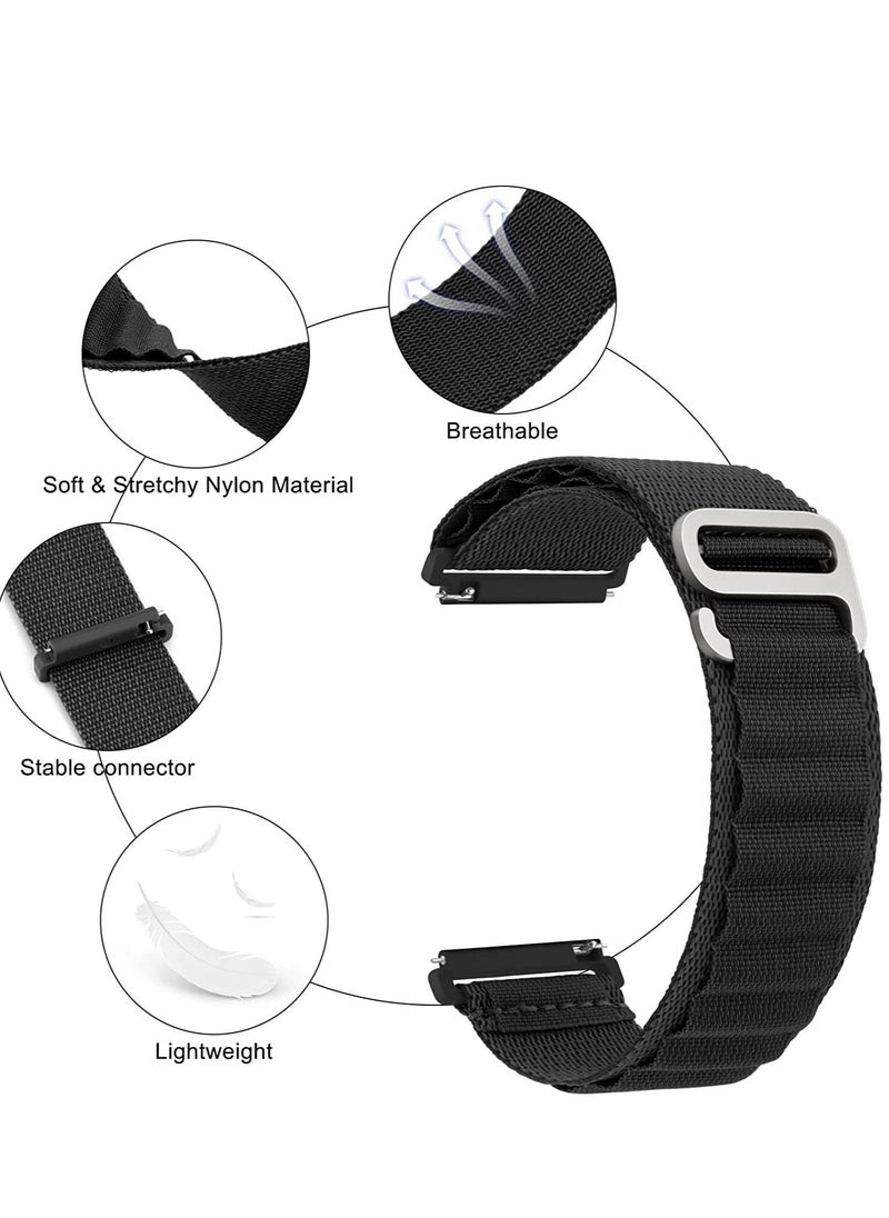 Generic - 20mm Stretch Nylon Metal Alpine Loop Woven Strap For Samsung Active 2 44mm / Galaxy Watch 3 41mm - Green - Image 1
