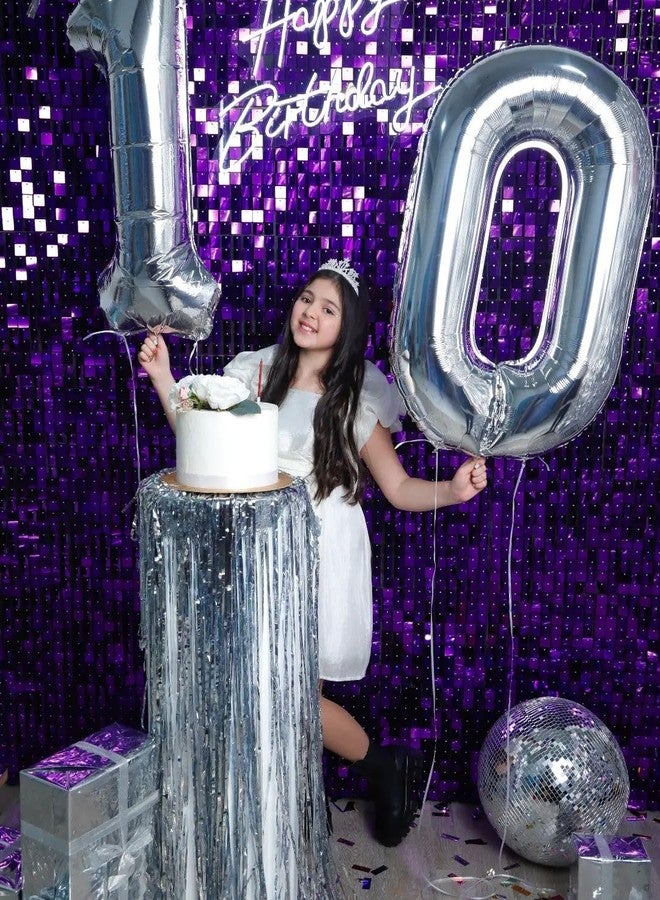 IWERP Silver Number 0 Balloon 40 Inch, 0 Balloon Number for 10th 20th 30th 40th 50th 60th Birthday Decorations, Silver Party Supplies - Image 3