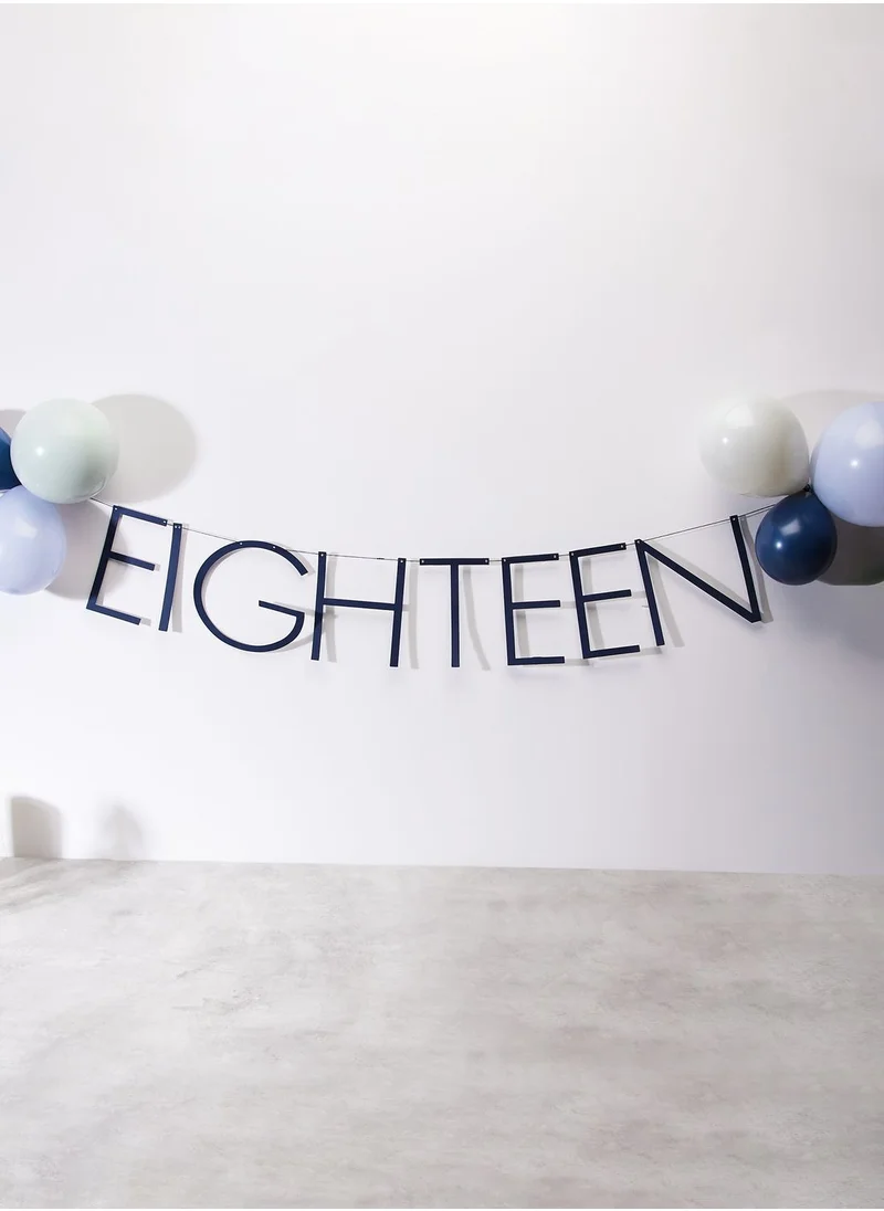 Ginger Ray Balloon Bunting - Eighteen - Blue