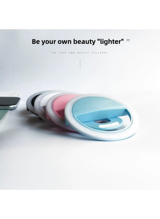 Mobile Phone Light Mini Portable Anchor Live Photography Selfie Handheld Special Circular Beauty Light-Specifications:Candy Powder  Comes With Charging Cable  - Image 3