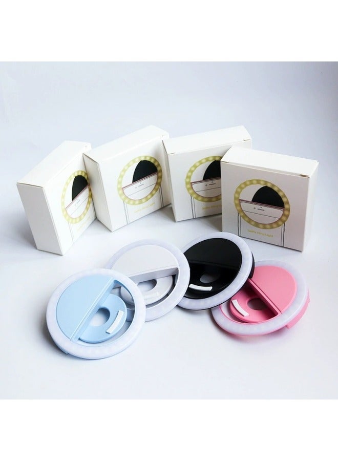 Mobile Phone Light Mini Portable Anchor Live Photography Selfie Handheld Special Circular Beauty Light-Specifications:Candy Powder  Comes With Charging Cable  - Image 5