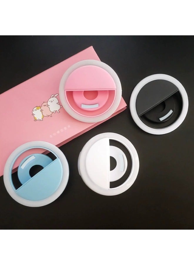 Mobile Phone Light Mini Portable Anchor Live Photography Selfie Handheld Special Circular Beauty Light-Specifications:Candy Powder  Comes With Charging Cable  - Image 4