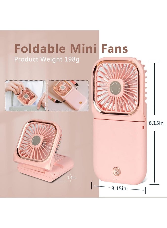general Handheld Fan,Portable Mini Fan with Power Bank, 3000mAh USB Rechargeable,Quiet Desk Fan with Cell Phone Stand,Foldable 3 Speeds/Strong Airflow 12 Working Hours neck Fan - Image 4
