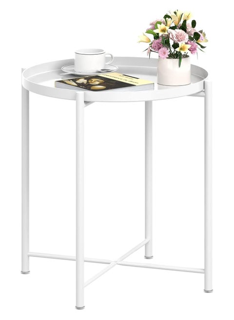 Round Steel Table white 52x48x4cm