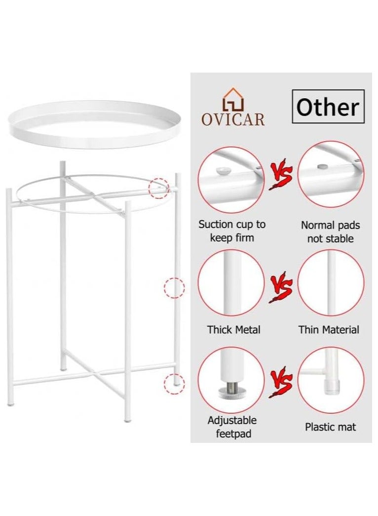 Round Steel Table white 52x48x4cm - Image 2