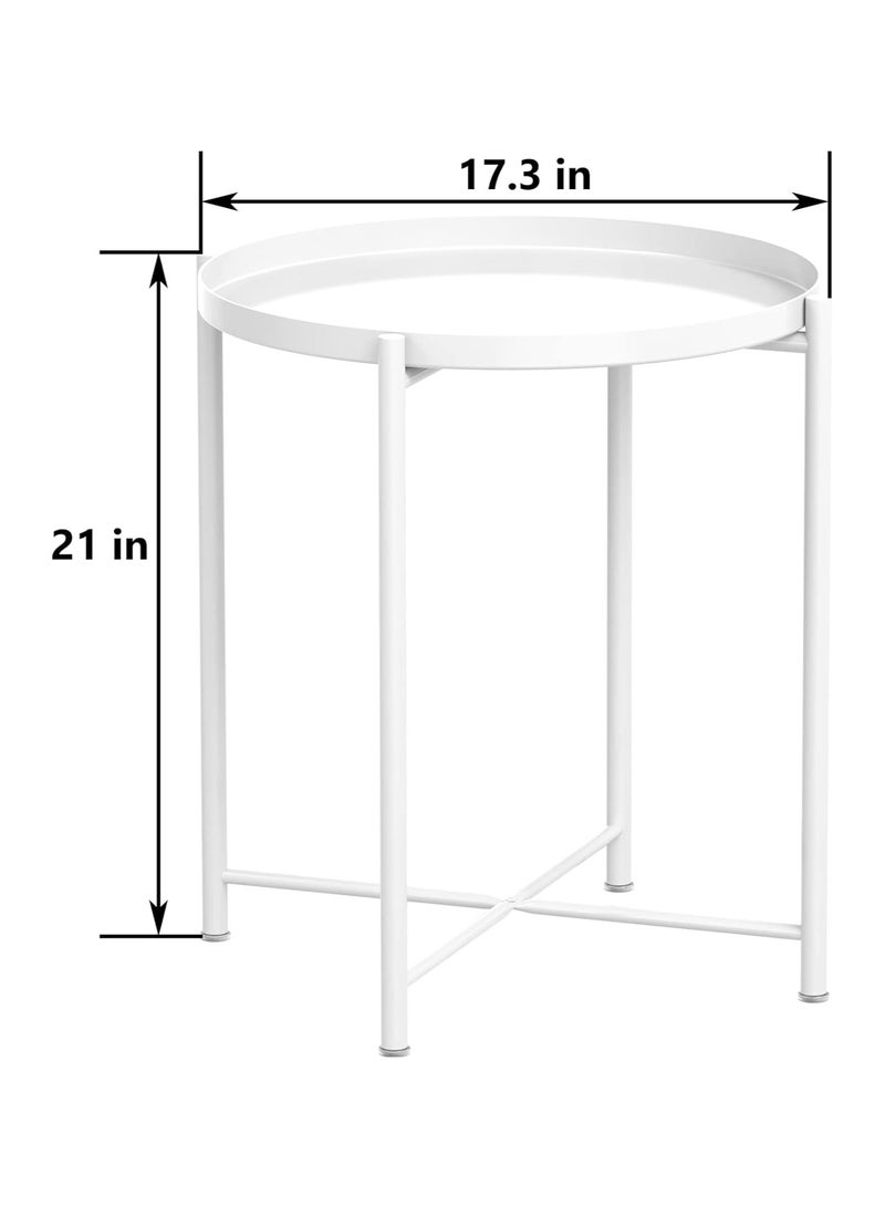 Round Steel Table white 52x48x4cm - Image 3