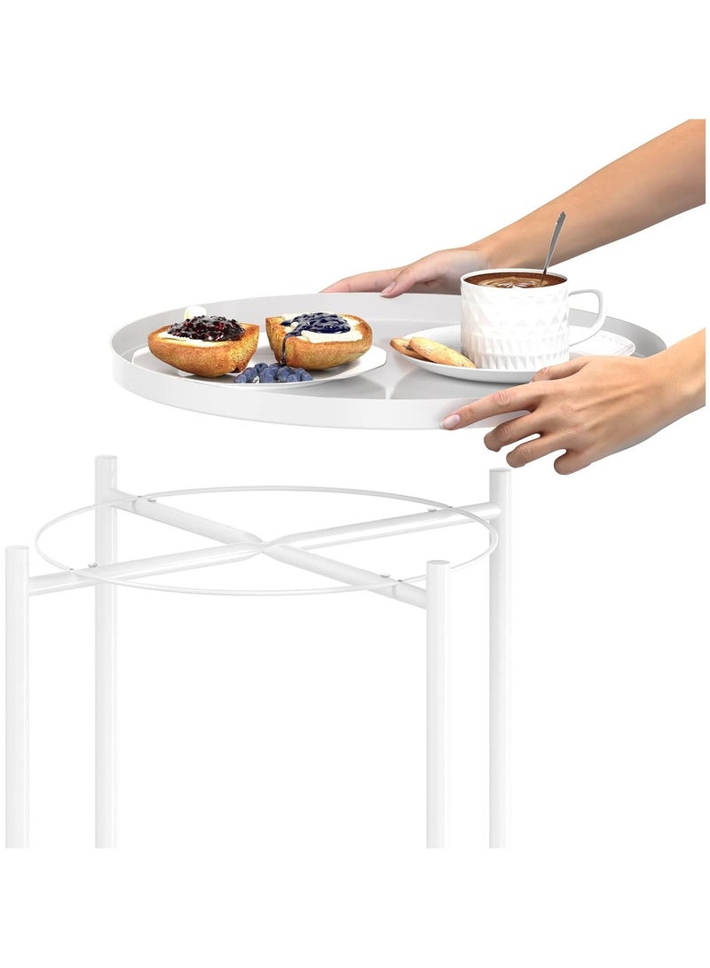 Round Steel Table white 52x48x4cm - Image 4