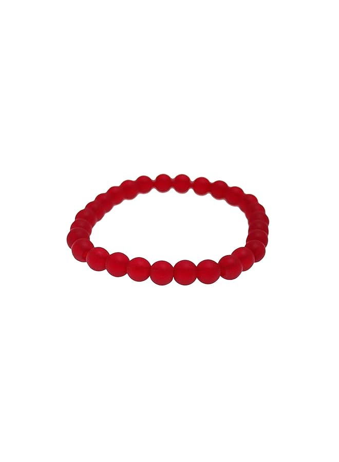 إيروريكس سوار أحمر للنساء مصنوع من خرز زجاجي مقاس 6 مم - Image 4