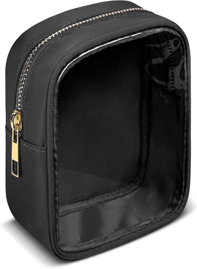 LETGO Small Clear Makeup Bag for Purse Small Cosmetic Bag Travel Size Toiletry Bags Cute Travel Makeup Bag,Coin Purse,Car Asscessories Organizer Storage Travel Essentials for Women Girls(Clear-Black) - Image 2