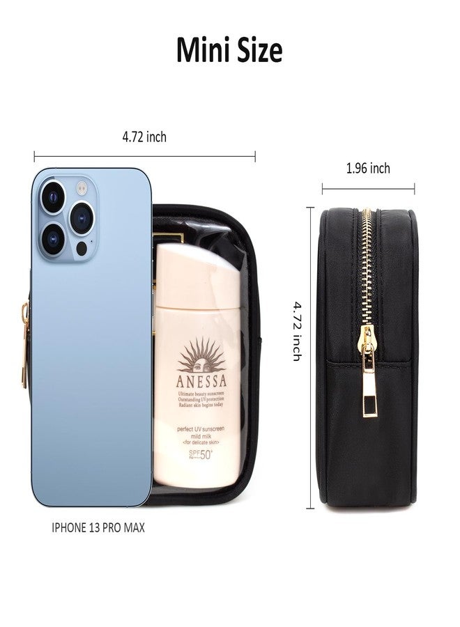 LETGO Small Clear Makeup Bag for Purse Small Cosmetic Bag Travel Size Toiletry Bags Cute Travel Makeup Bag,Coin Purse,Car Asscessories Organizer Storage Travel Essentials for Women Girls(Clear-Black) - Image 5