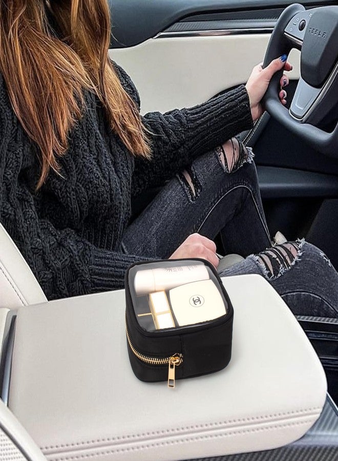 LETGO Small Clear Makeup Bag for Purse Small Cosmetic Bag Travel Size Toiletry Bags Cute Travel Makeup Bag,Coin Purse,Car Asscessories Organizer Storage Travel Essentials for Women Girls(Clear-Black) - Image 4