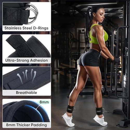 CRRXIN Tricep Rope Cable Machine Attachment, LAT Pulldown Attachment Tricep Pull Down Rope for Cable Machines Exercise Handles & Ankle Strap Home Gym Accessories - Image 4