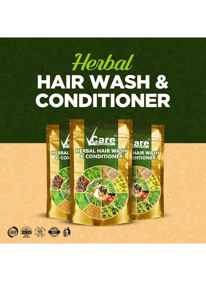 VCare VCare Herbal Hair Wash And Conditioner For Men And Women| 100% Natural With 12+ Herbs Amla, Shikakai, Bhringraj, Hibiscus Powder For All Hair Type - 100G (Pack Of 4 Count) - Image 5