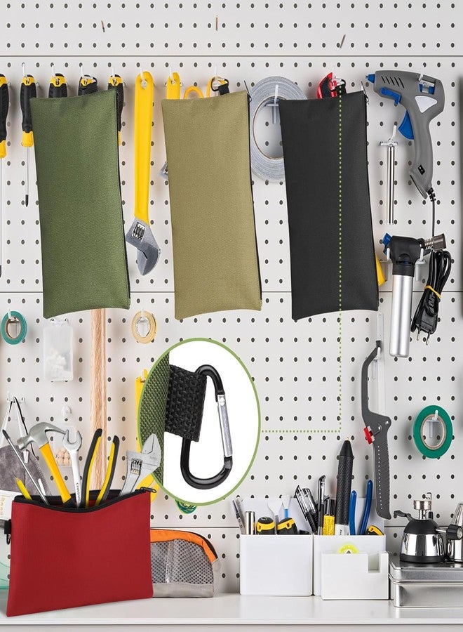 Coidea 4 Pack Tool Bag Zipper Pouch, Premium Tool Pouch, Utility Multipurpose Storage Organizer Tool Pouches with Carabiner Metal Zipper for Tools, Travel Accessary, Stationary, Gadgets 12.5 x 7-Inch - Image 5