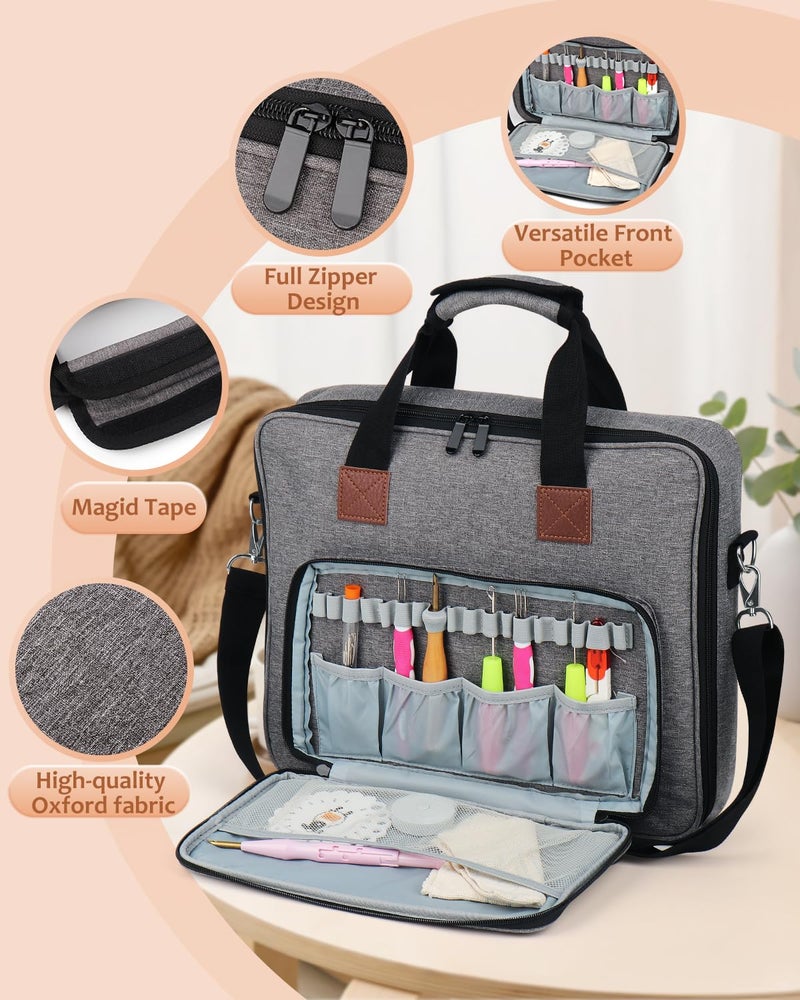 Coopay Embroidery Storage Bag for Beautiful Embroidery Designs, Large Capacity and Multi-functional Storage Bag, Portable Craft Case, Made of Premium Fabric, with Handles and Shoulder Strapl, Bag Only - Image 2