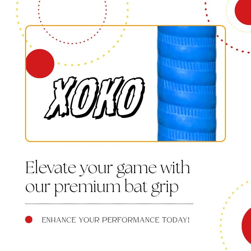 xoko Cricket Bat Coil Grip, Anti-Slip Rubber Handle, Ultra Tacky Performance Grip for Enhanced Control, Pack of 1 (BLUE) - Image 3