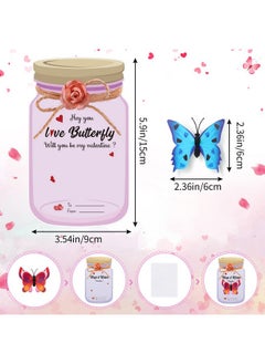 Zonon 36 Pieces Valentines Day Cards Kids Jars Butterfly Valentines Exchange Cards Funny Valentine'S Greeting Cards With Insect Bugs Figures Toys For Boys Girls School Classroom Prize Party Favors  - Image 3