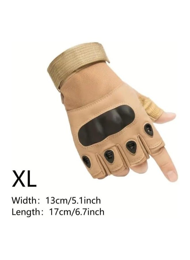 SportQ SPORTQ®️ Men's Motorcycle Gloves, Size XL, Anti-Slip, Windproof Fingerless Gloves for Outdoor Use to Protect Fingers  - Image 2