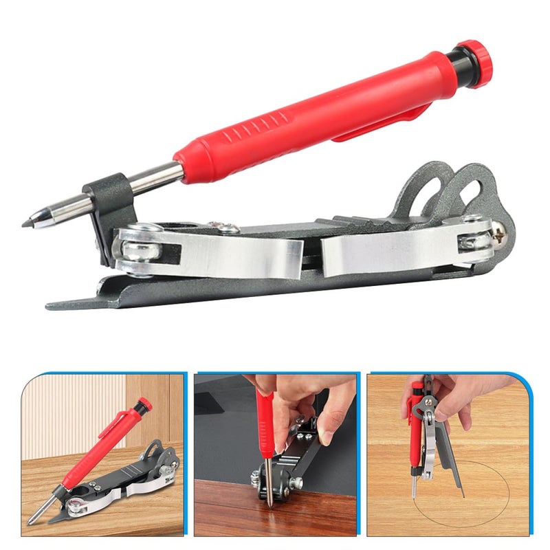 Aluminum Alloy Woodworking Scribing Tool with Deep Hole Pencil and Contour Gauge for Carpentry - Image 5