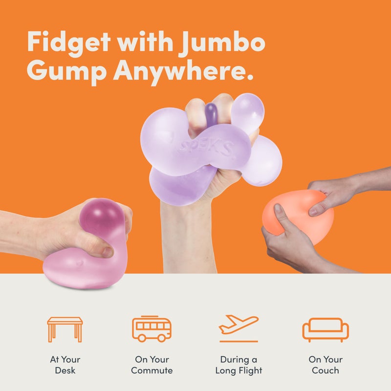 Speks Jumbo Gump Stress Balls | Ultra Soft Squishy Fidget Toy for Adults & Teens | Stress Relief & Desk Toy | Algae - Image 5