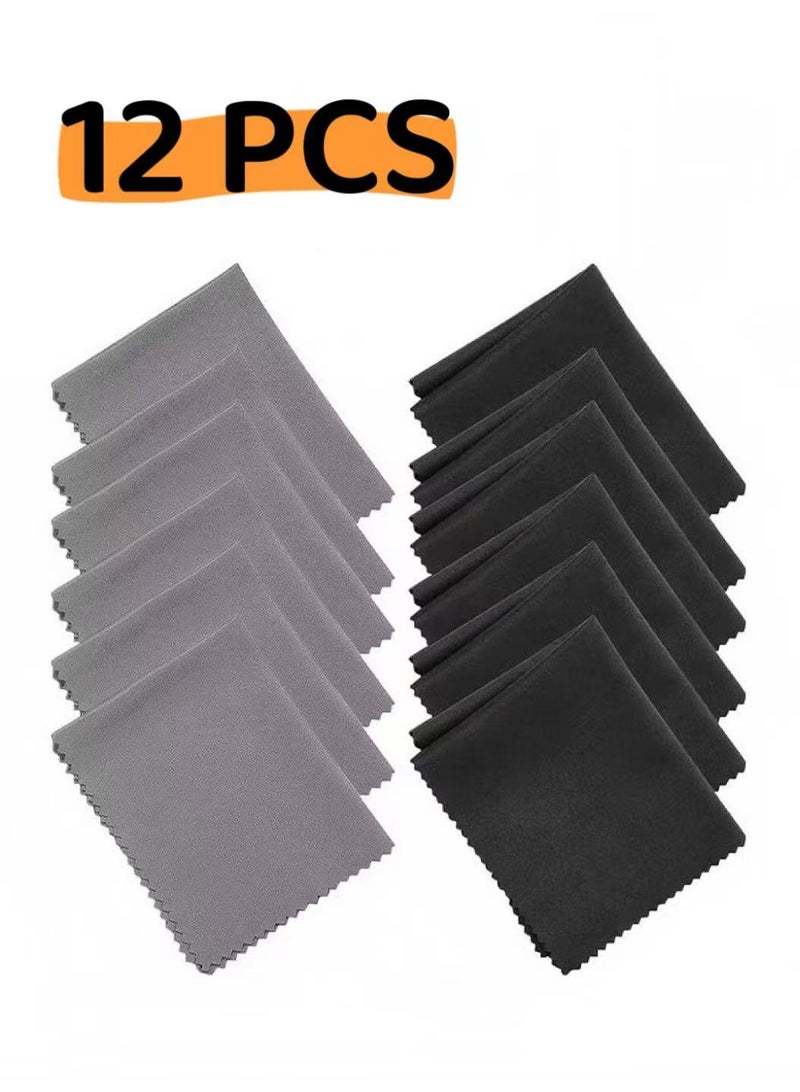 Microfiber Cleaning Cloth, 12 Pack Professional Glasses Electronics Streak Free Cleaning Rag, Lintfree Cleaning Cloth for Lenses Screens Tablets Cell Phones Lcd Tv Screens (Multicolour) - Image 1