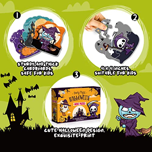 spring flower Halloween Party Favor for Kids - 24 Pack Jigsaw Puzzles in Theme Designs for Trick or Treating, Goodie Bag Filler, Miniatures Novelty Toy, School Classroom Rewards - Image 3